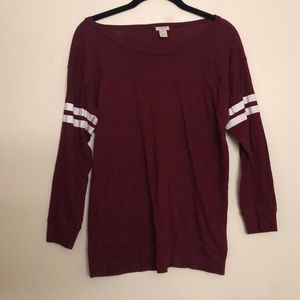 Maroon varsity long sleeve